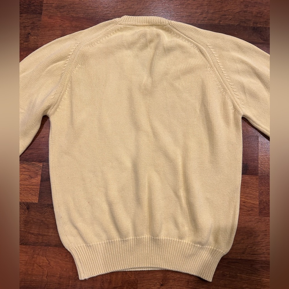 Lands End Butter Yellow 100% Cotton Sweater Men’s Medium or Women’s Large - Picture 7 of 7